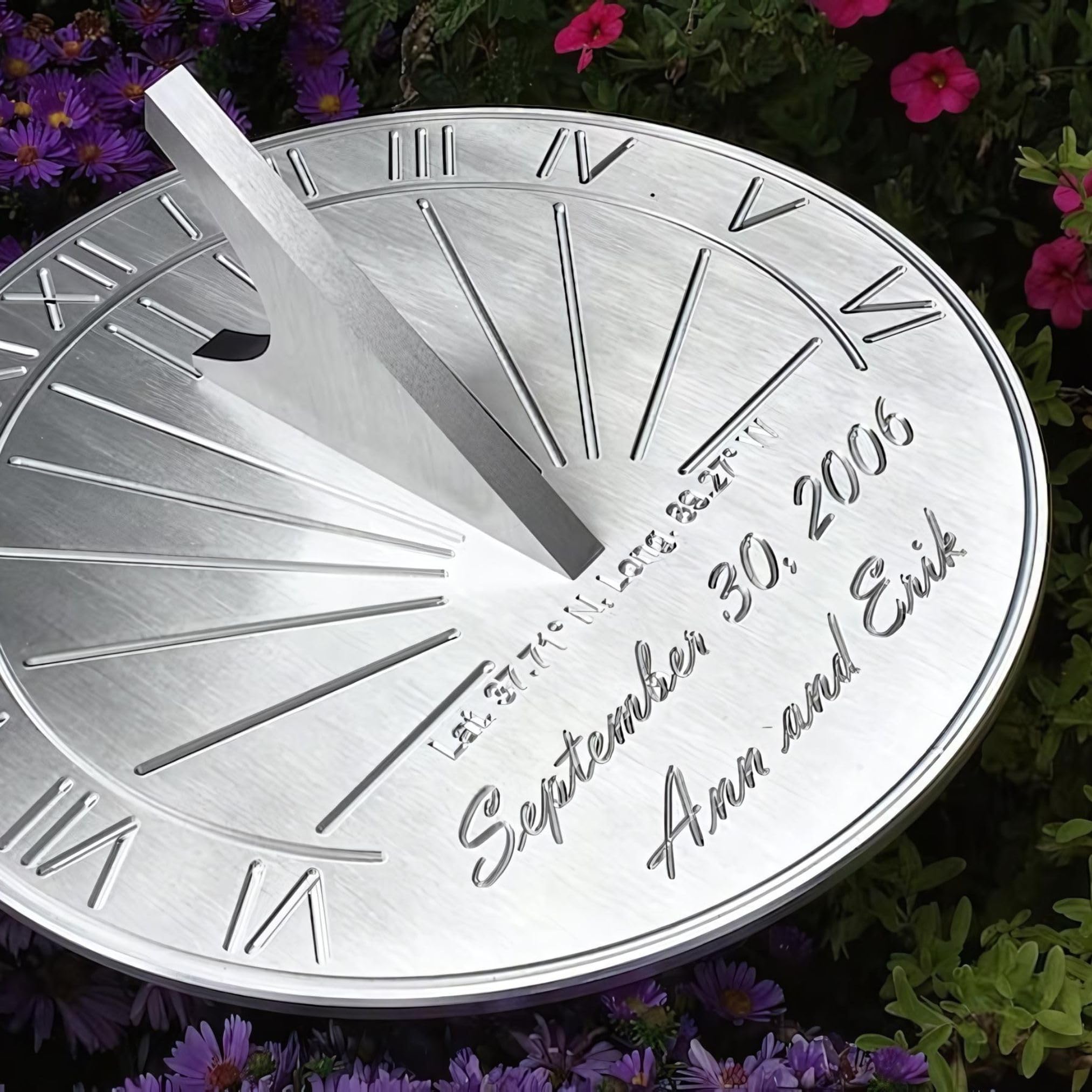15th Wedding Anniversary Sundial Gift - Personalized Engraved & Calibrated 15 Year Anniversary Present for Him, Her & Couples (8 Inch) - Perfect for Outdoor Garden Decor, Romantic Backyard Keepsake & Unique Anniversary Celebration Gift Idea