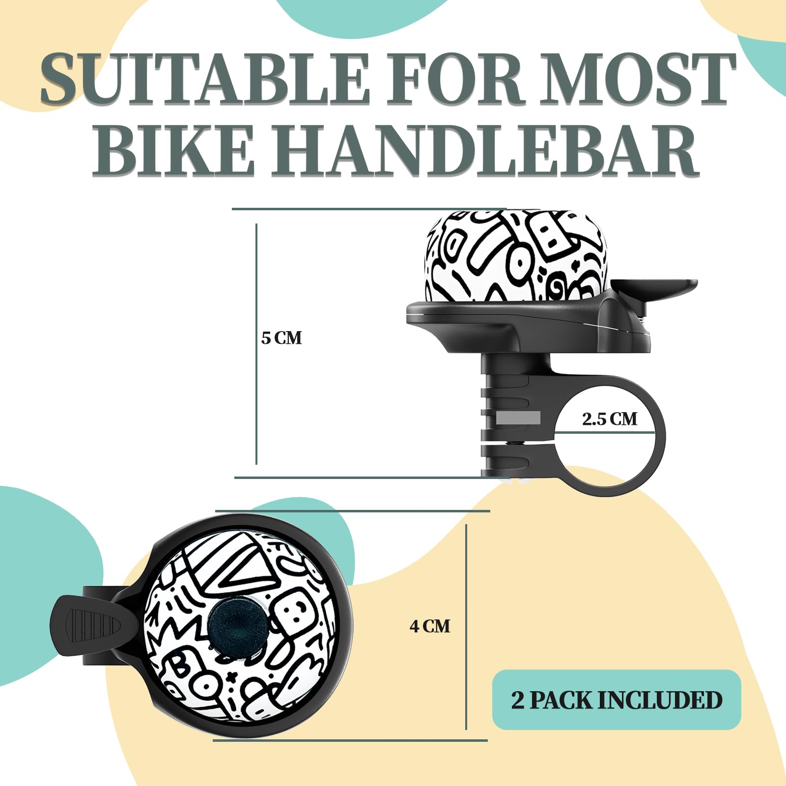 2 Pack Classic Bicycle Bell - Loud & Clear Bike Bell for Adults & Kids - Perfect for Road Bikes, Electric Bikes, Cruisers & Mountain Bikes | Great for Commuting, Cycling Safety & Outdoor Adventures