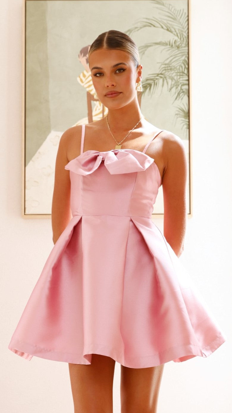 Lue Mini Dress in Pink - Flirty & Feminine Short Party Dress for Night Out, Date Night & Summer Events