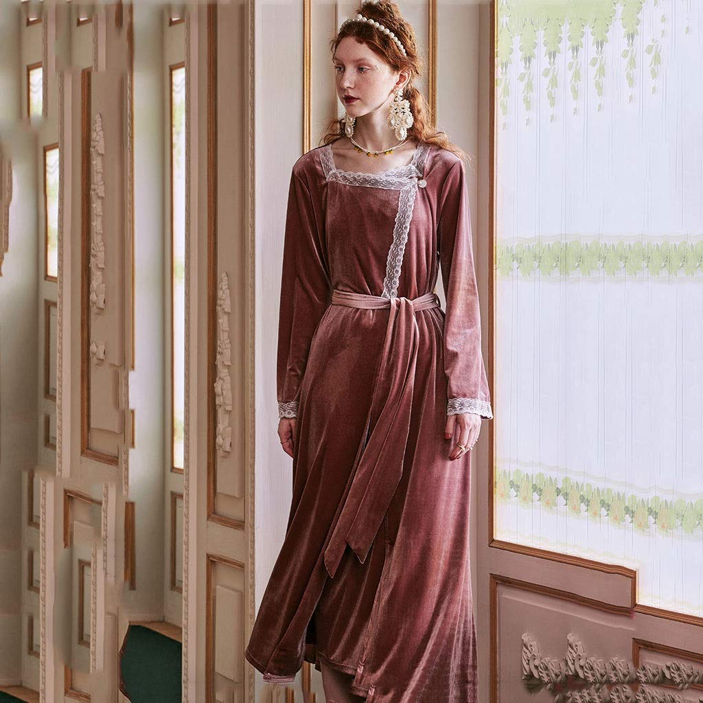 Elegant Women's Robe Set - Soft Autumn Winter Sleepwear Nightgown & Morning Gown for Wedding, Honeymoon, Bridal Shower & Relaxing at Home (Large Size)