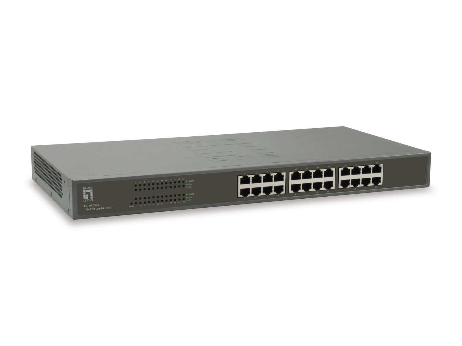 19-Inch 24-Port Gigabit Unmanaged Ethernet Switch for Home Office & Small Business Network Setup