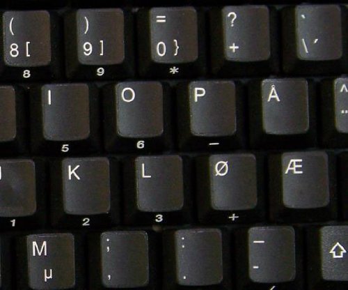 Norwegian Keyboard Stickers for PC, Laptop & Mac - Black Background Non-Transparent Labels - Perfect for Typing, Coding & Multilingual Computing