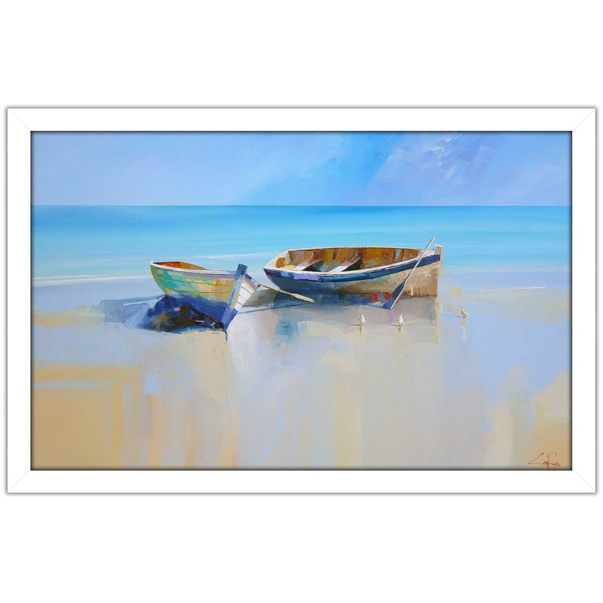 Afternoon Gulls by Craig Trewin - Premium Acrylic Wall Art Print - Coastal Beach Decor for Living Room, Bedroom & Office