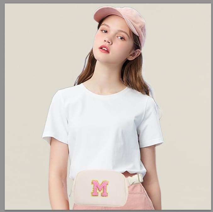Janhavi Initial Crossbody Fanny Pack for Women & Girls - Cute Mini Waist Bag with Personalized Letter - Perfect Birthday Gift, Travel Essentials Must-Have for Mom, Sister & Friends (Cream) | Ideal for Daily Commute, Shopping, Concerts & Vacation Accessories