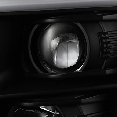 Spec-D Tuning Black LED Light Bar Projector Headlights - Compatible with 2015-2020 Chevy Tahoe & Suburban - Left + Right Pair Headlamps Assembly - Enhanced Night Visibility for Off-Road & Urban Driving