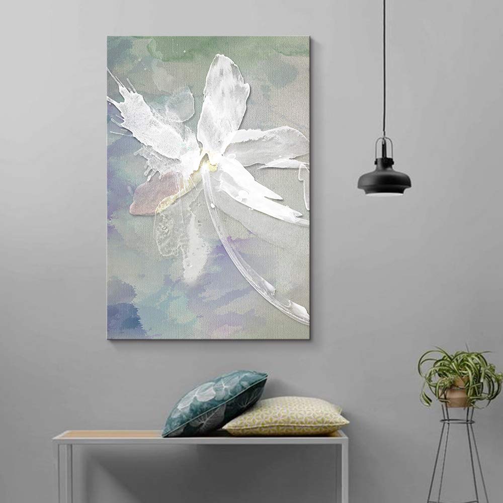 Abstract Flower Giclee Canvas Wall Art - 24x36 Inches Modern Home Decor for Bedroom, Living Room, and House Decoration