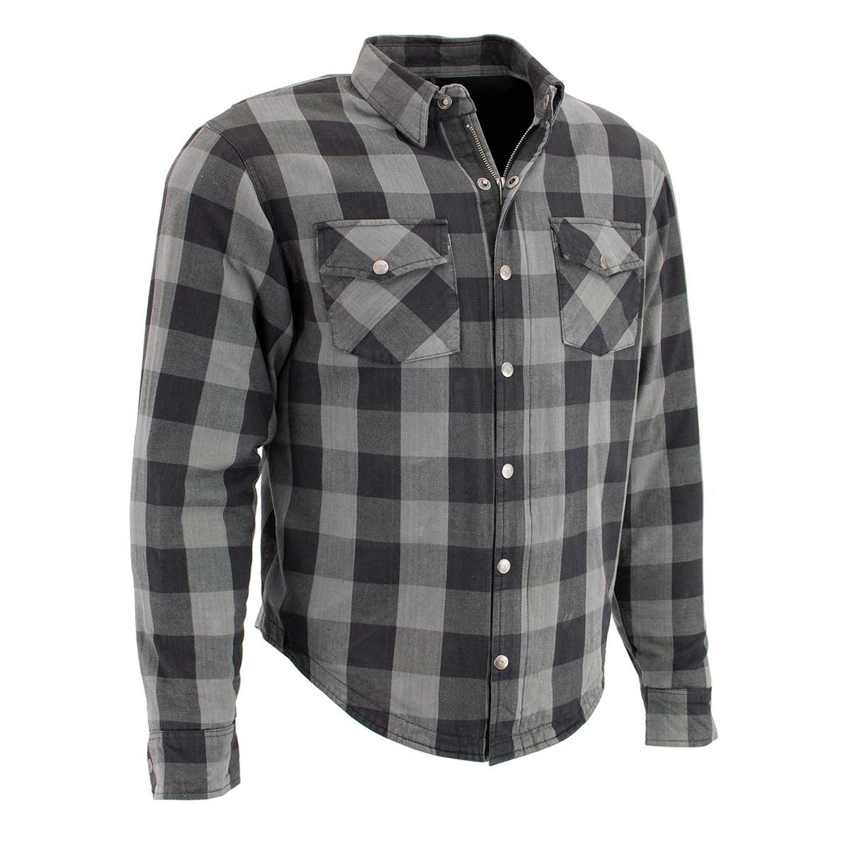 Milwaukee Leather MPM1630 Men's Armored Flannel Shirt with Kevlar® - Motorcycle Riding & Outdoor Workwear - Aramid Fiber Protection for Safety