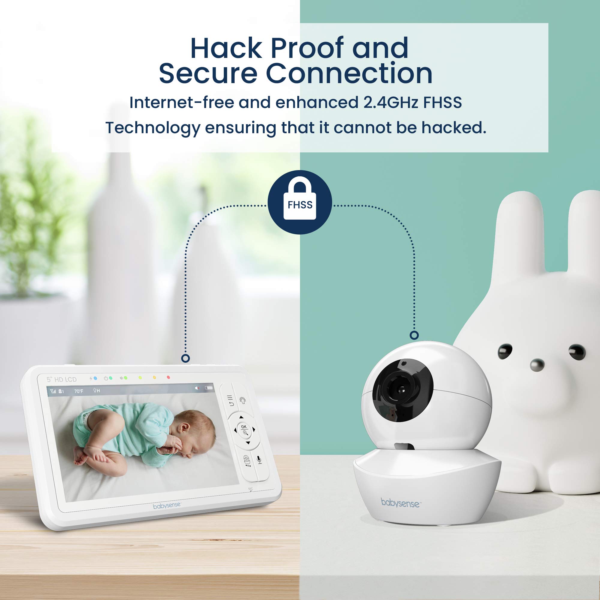 Babysense HD Baby Monitor with Camera & Sensors for Safe Sleep Monitoring