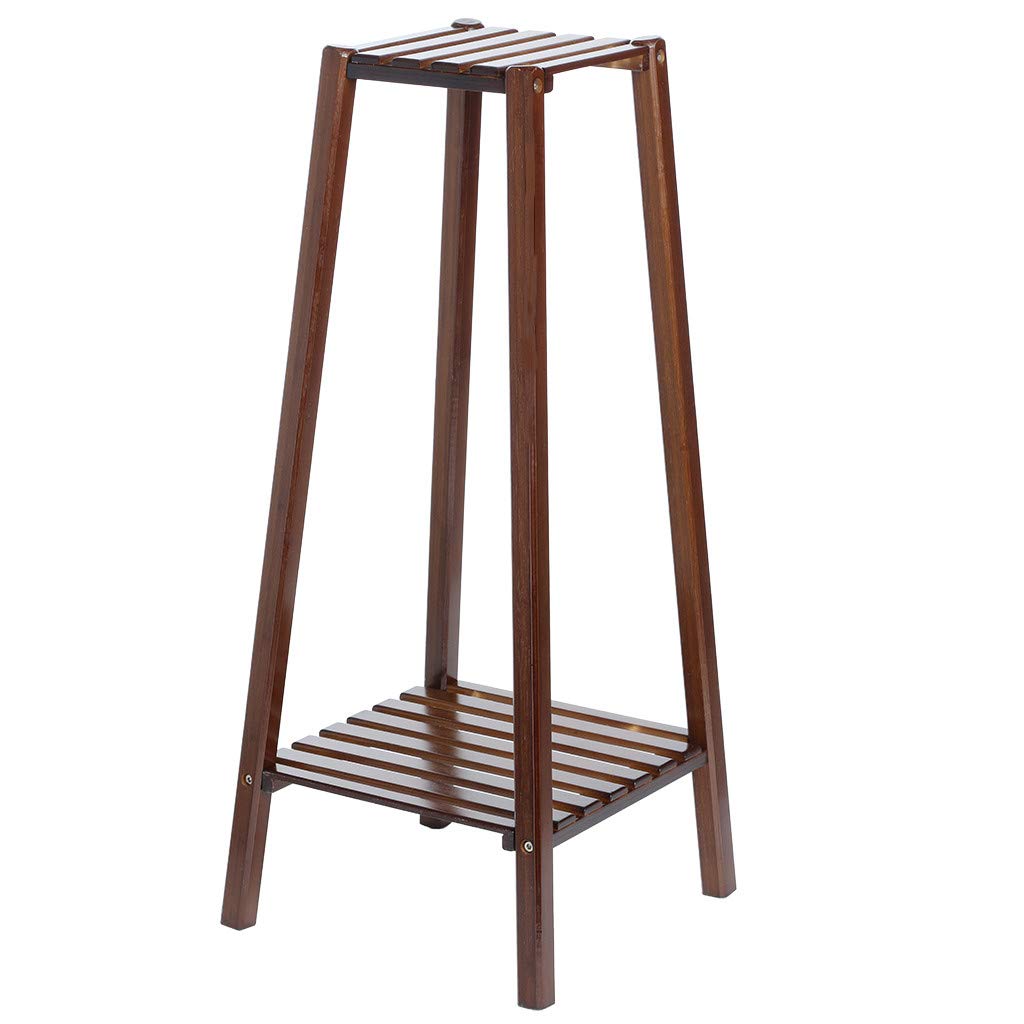 2-Tier Bamboo Plant Stand for Indoor & Outdoor Use - Sturdy Flower Pot Holder & Display Rack for Home Decor, Garden, Patio, and Balcony