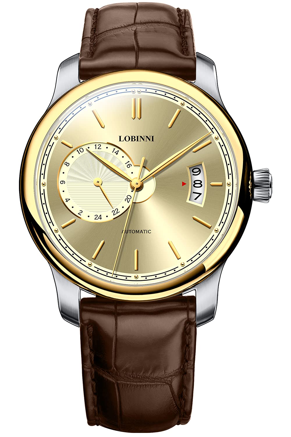 Lobinni Minimalist Waterproof Men's Dress Watch with Genuine Leather Band - Elegant Business & Formal Wear Timepiece for Office, Wedding & Special Occasions