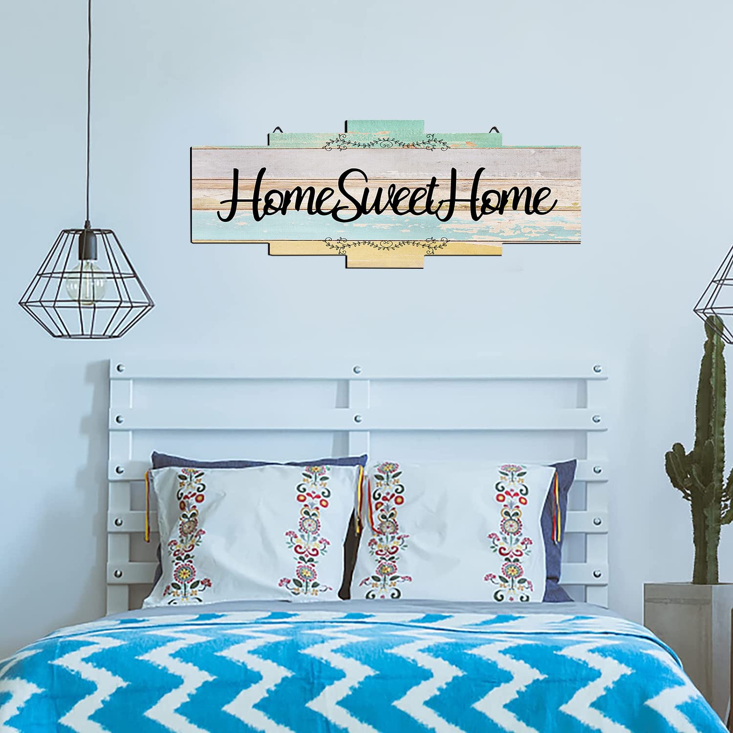 Large 32x14 Inch Farmhouse Rustic Wood Wall Decor Sign - 'Home Sweet Home' Wooden Plaque for Living Room, Kitchen & Entryway | Perfect Housewarming Gift & Rustic Home Decor