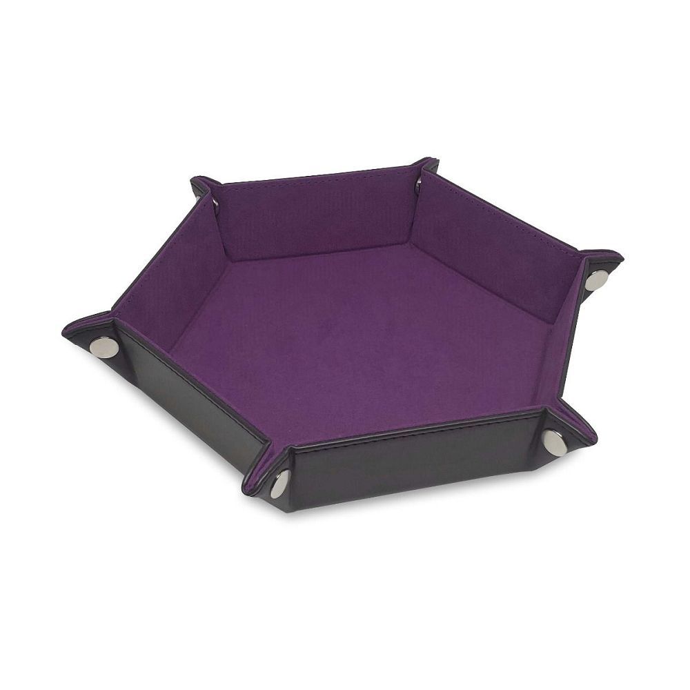 BCW Hexagon Snap Dice Tray - Purple Dice Rolling Tray for Tabletop RPG Games, D&D, MTG & Board Games - Perfect for Gamers & Collectors