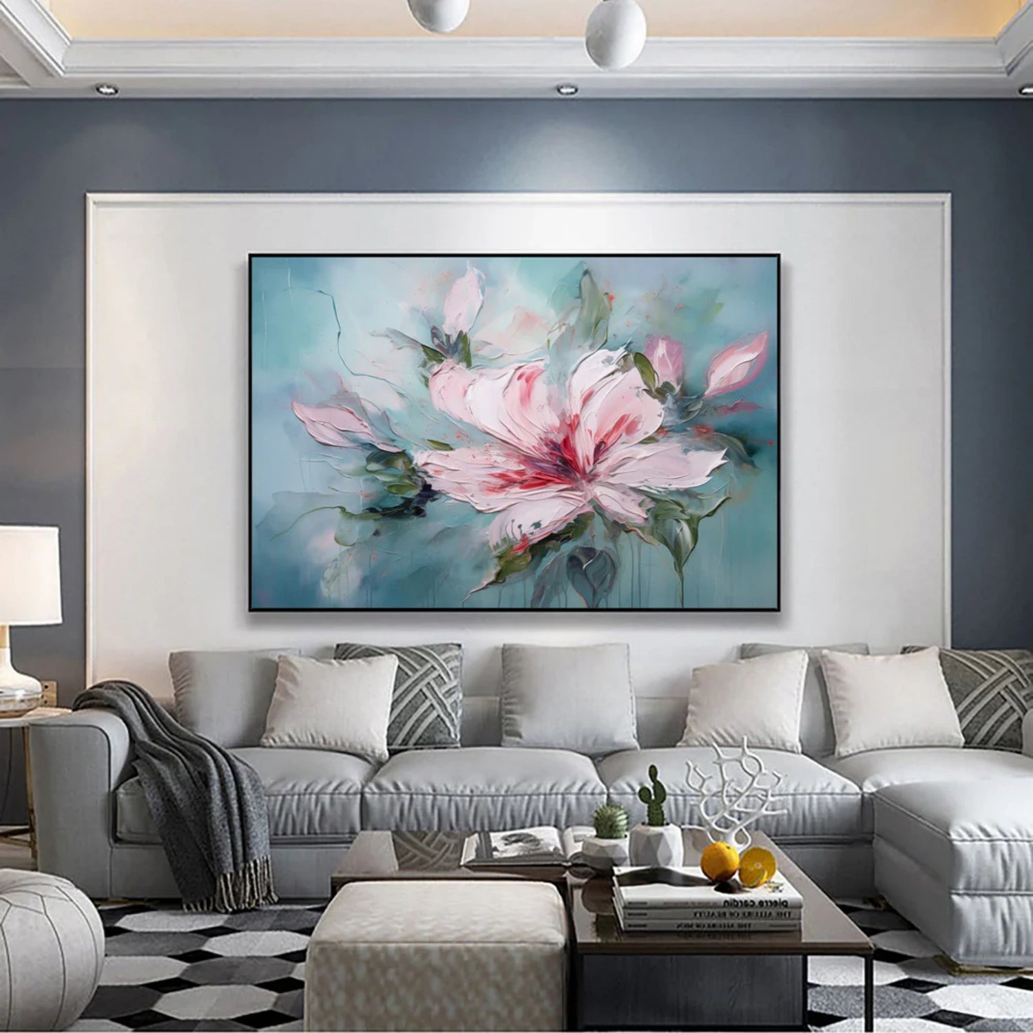 Flower and Tree Painting #FT 205 - Handmade Canvas Wall Art for Home & Office Decor - Perfect for Living Room, Bedroom, or Gift