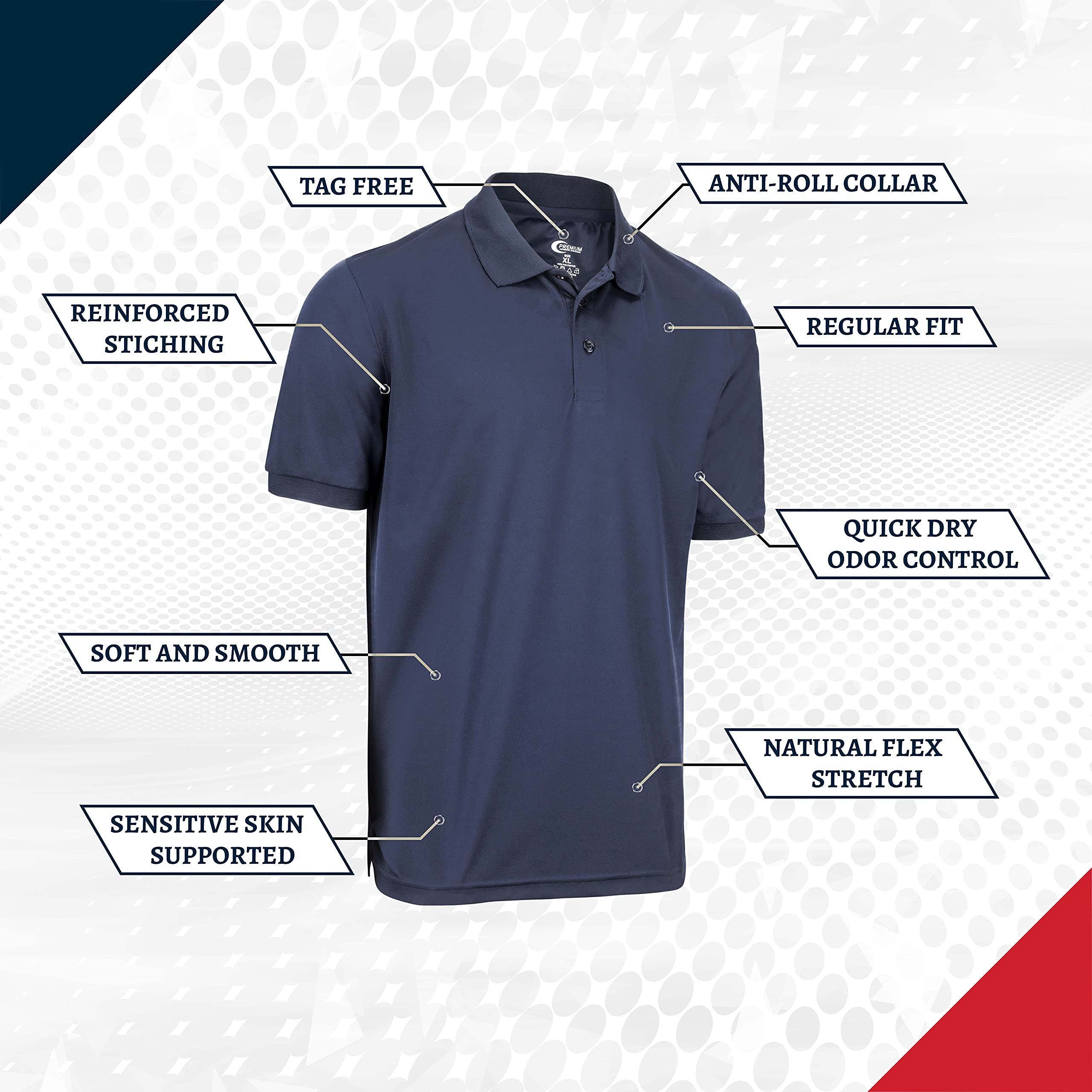 Premium Moisture-Wicking Men's Polo Shirt - Quick-Dry, Breathable & Comfortable for Golf, Work & Outdoor Activities