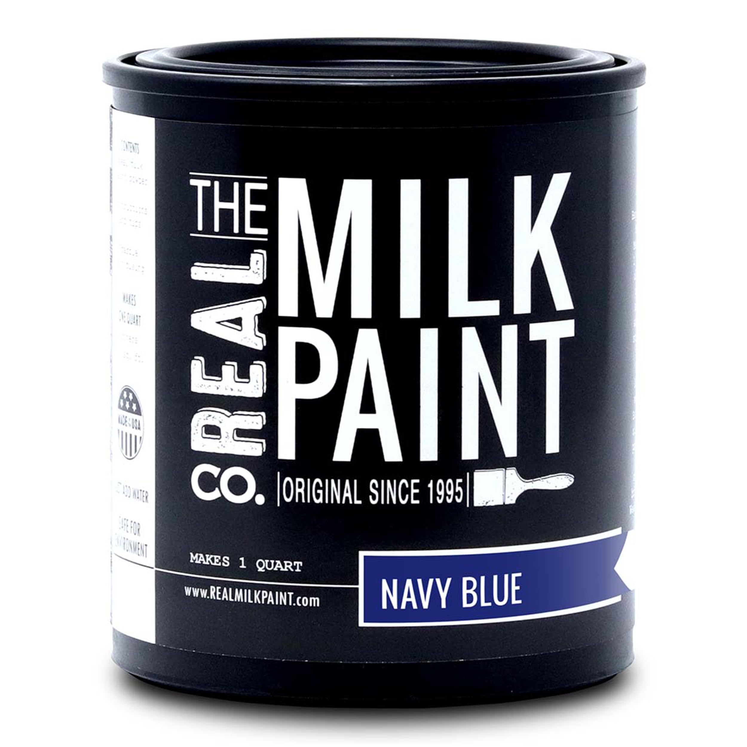 Real Milk Paint - Non-Toxic Water-Based Wood Paint for Furniture, Cabinets, Walls, Brick & Stone | Matte Finish, VOC-Free, Navy Blue (1 Quart) | Perfect for DIY Home Decor, Furniture Restoration & Eco-Friendly Painting Projects
