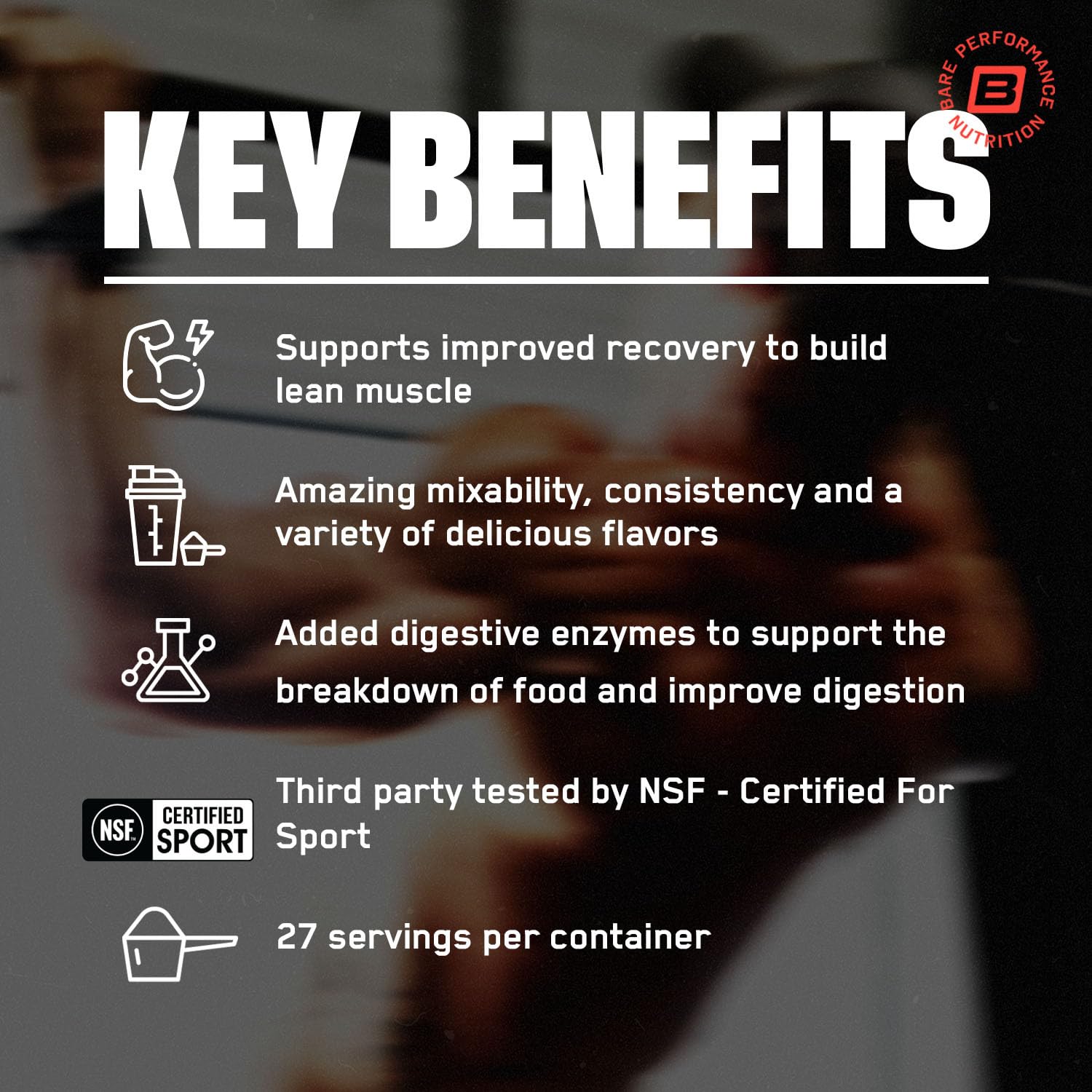 BPN Whey & Casein Protein Powder Blend - Vanilla Flavor, 25g Protein per Serving for Lean Muscle Recovery | Third Party Tested, 27 Servings | Ideal for Post-Workout Recovery, Muscle Growth & Fitness Enthusiasts