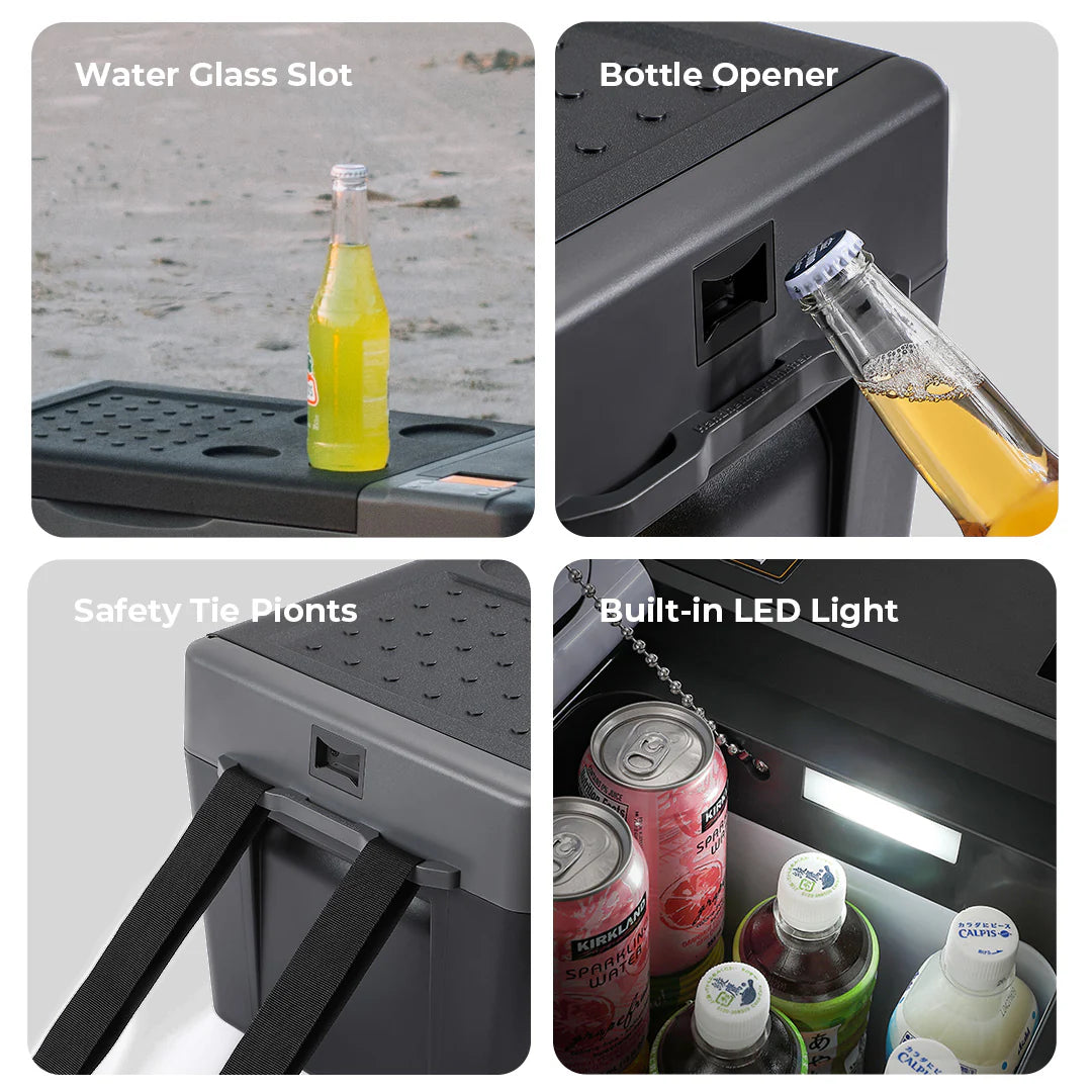 BougeRV CRPRO30 12V Portable Refrigerator Freezer - 30 Quart Car Fridge for Camping, Road Trips & Outdoor Adventures | Compact Cooler for Food, Drinks & Medicine