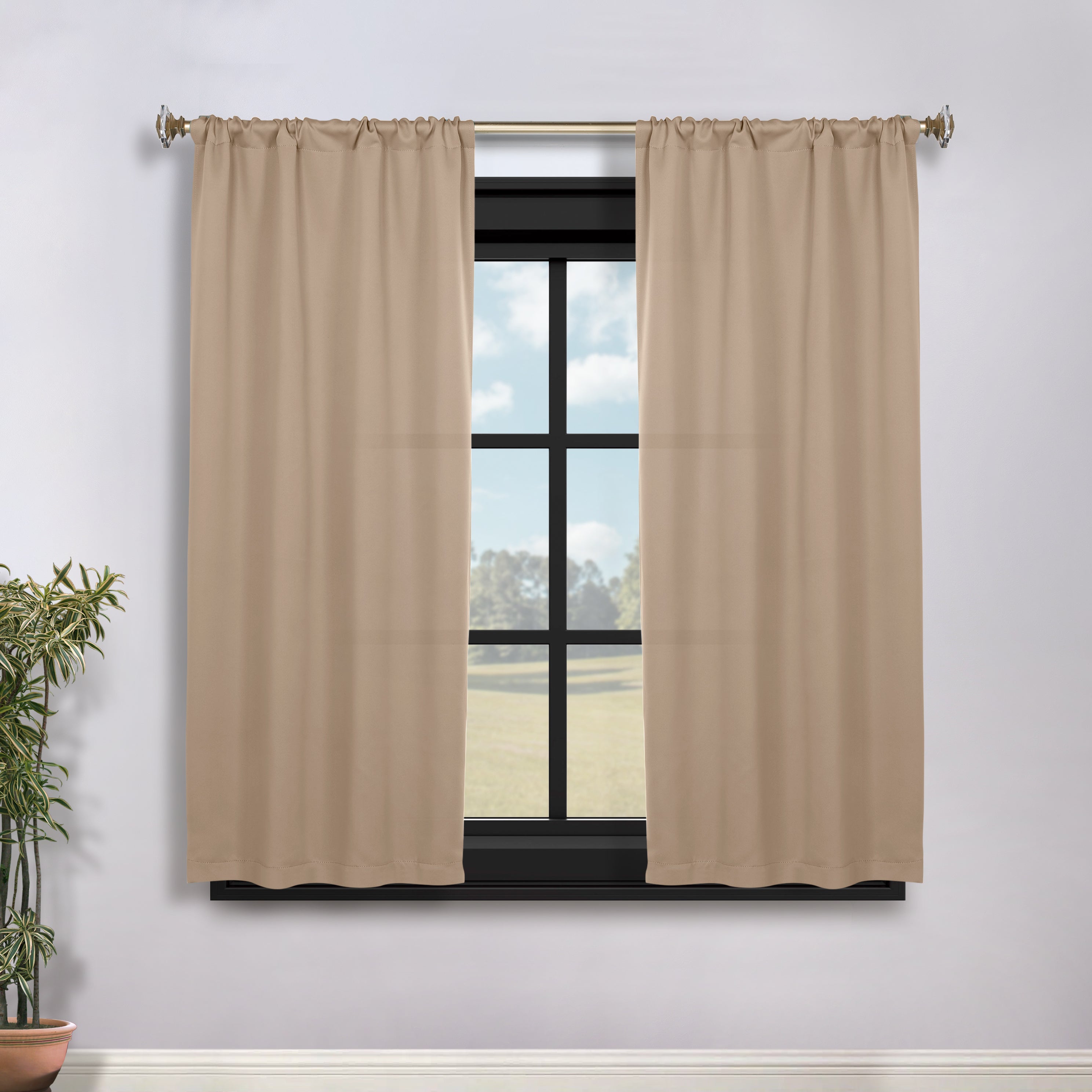 Machine Washable Blackout Curtains Set of 2 - Solid Color Room Darkening Window Drapes for Bedroom, Living Room & Nursery - Noise Reducing & Energy Efficient