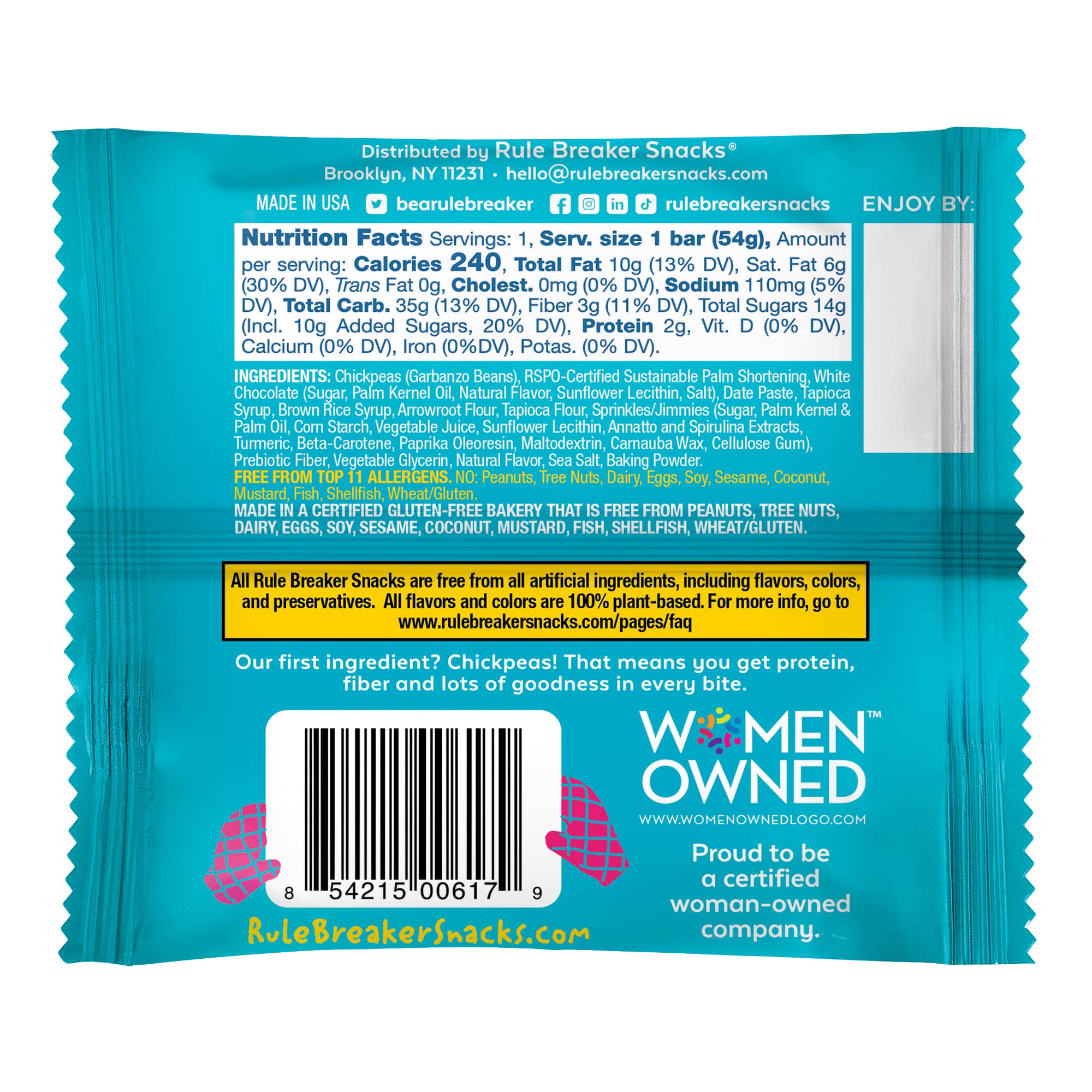 Rule Breaker Snacks Birthday Cake - Vegan, Gluten-Free, Nut-Free, Top 11 Allergen-Free Healthy Treats | 12-Pack | Perfect for School Lunches, Office Snacks & Birthday Celebrations