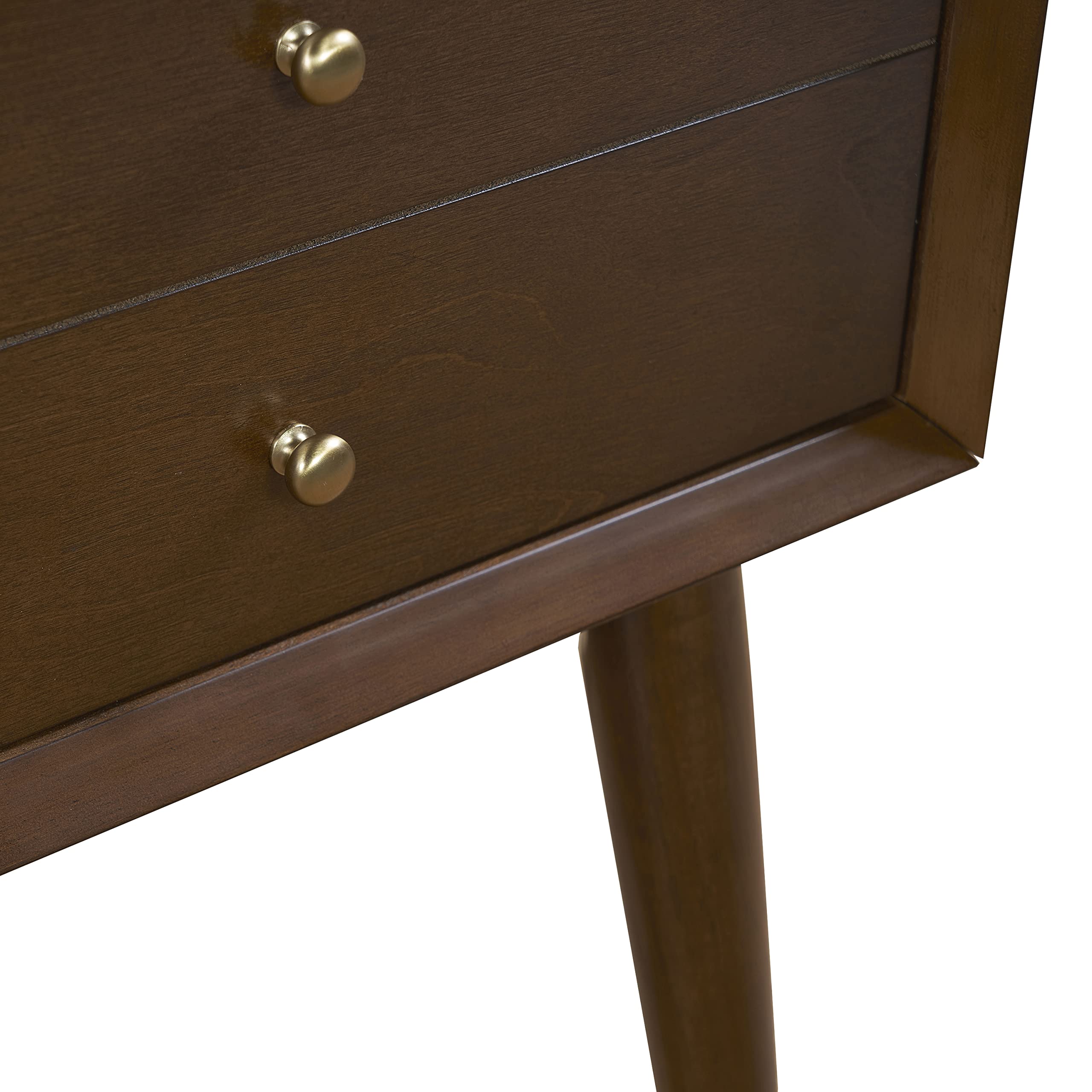 Crosley Furniture Landon Nightstand Side Table with Drawer - Solid Mahogany Wood Bedside Table for Bedroom, Living Room & Office Use