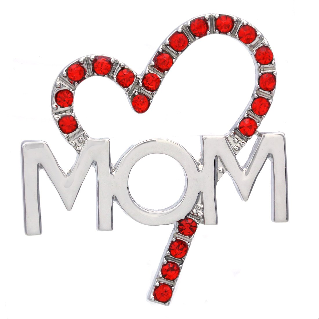 Elegant Red Heart Rhinestone Brooch Pin for Mom - Valentine's Day & Mother's Day Gift - Perfect for Jewelry, Fashion Accessories, and Special Occasions