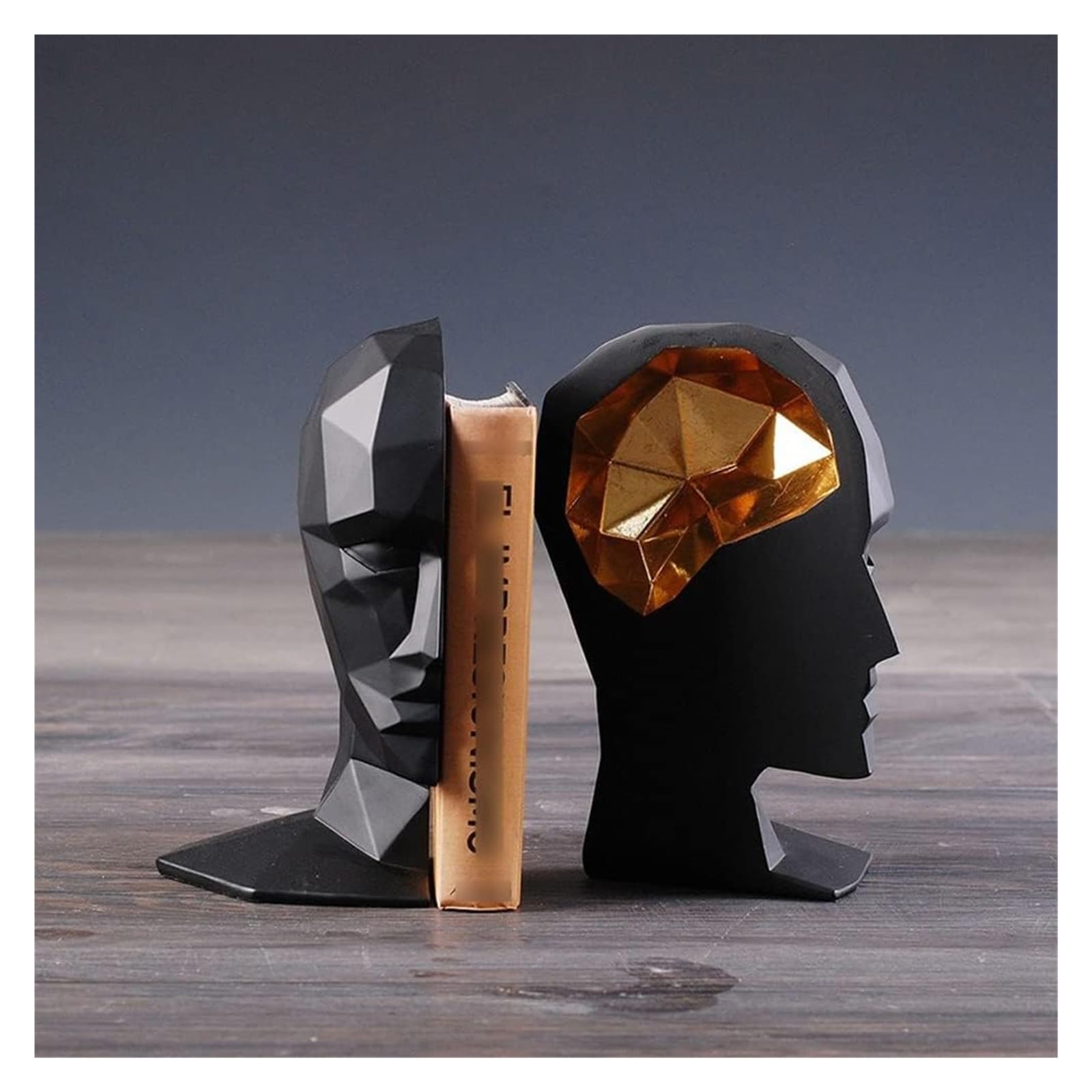 Black Bookends for Shelves - Simple Non-Skid Book Ends for Home Office Decor, Study Desk Accessories & Bookshelf Organization - Perfect for Books, Albums, and Decorative Display
