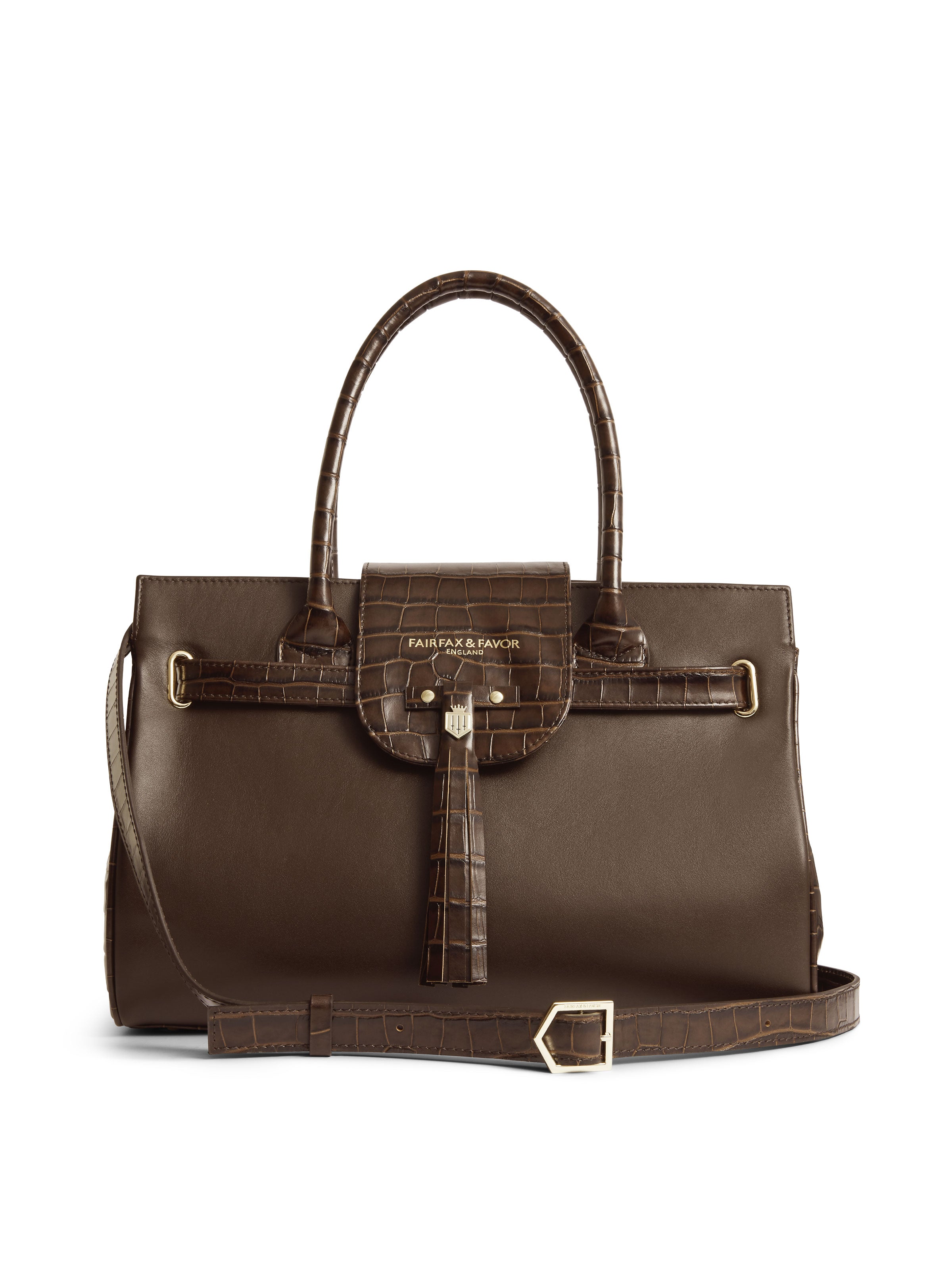Windsor Genuine Leather Handbag - Mahogany Crocodile Embossed Crossbody Purse for Women | Perfect for Work, Travel & Evening Events