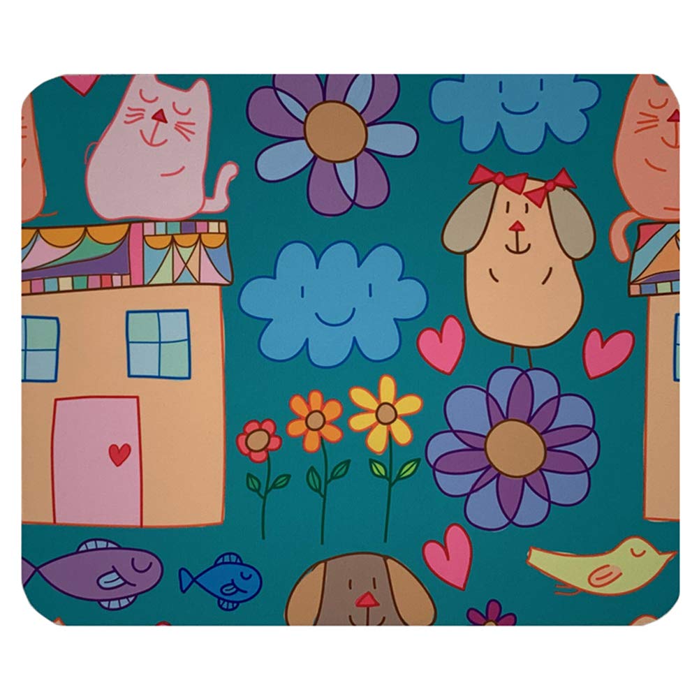 Ergonomic Computer Mouse Pad with Cartoon Animal Design - Non-Slip Desk Mat for Office & Gaming - Perfect for Kids Room Decor & Workstation Setup