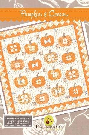 Fig Tree Quilts Pumpkins And Cream Pattern - Fall Harvest Quilt Fabric for DIY Home Decor, Seasonal Table Runners & Cozy Autumn Bedding