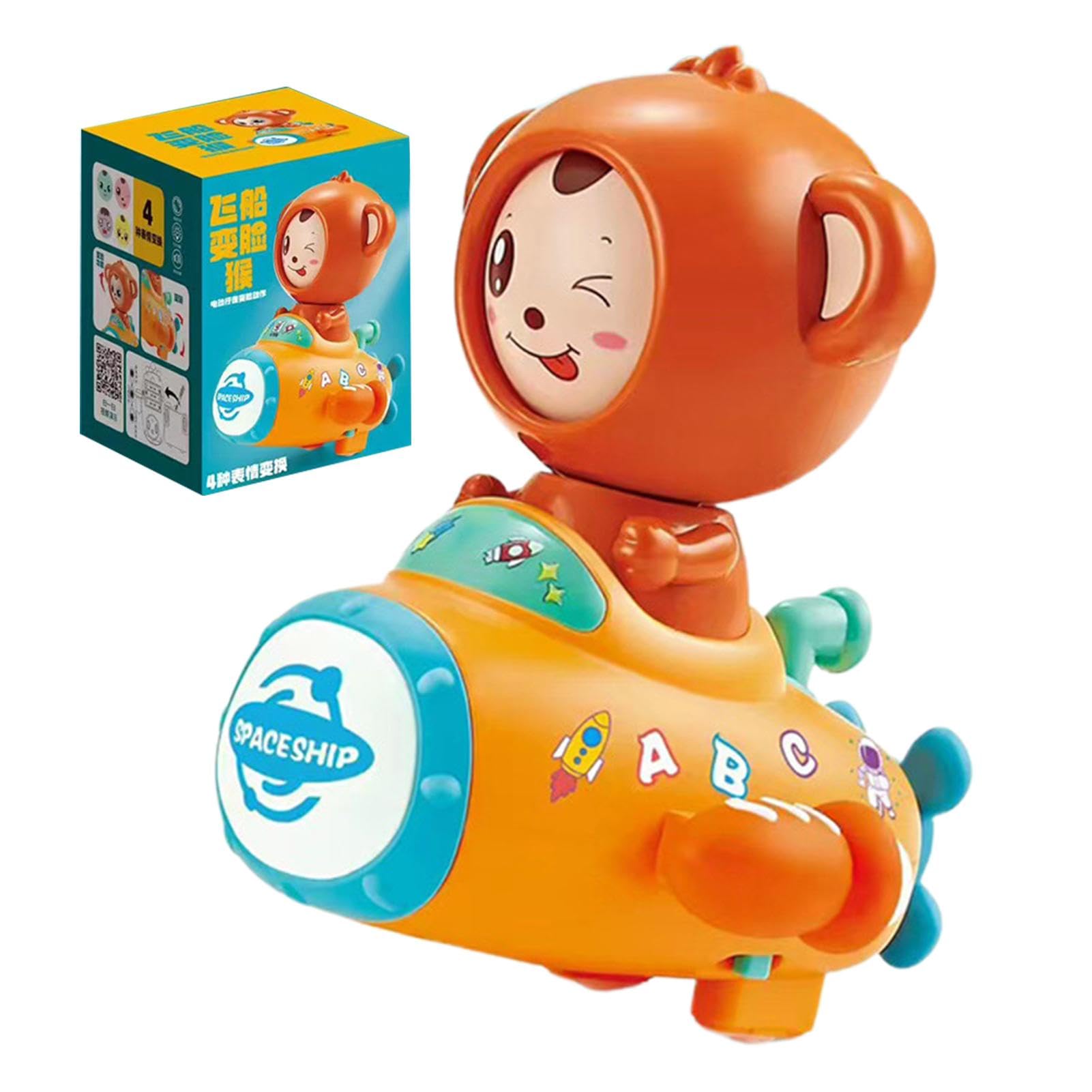 Interactive Electric Walking Monkey Toy with Light & Music - Fun Face Changing Car & Plane Toy for Kids Ages 3-5 | Perfect Birthday Gift & Early Learning Playtime Companion