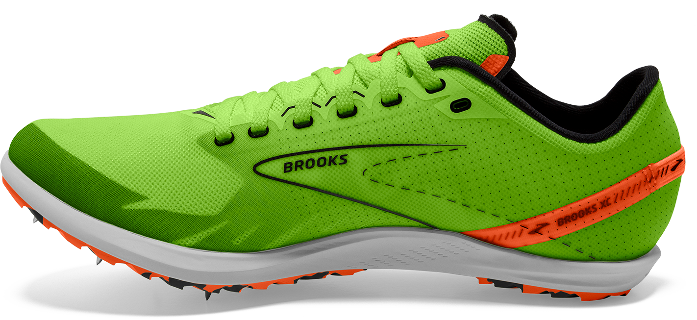Unisex Draft XC Running Spikes - Lightweight Track & Field Shoes for Men & Women (Green Gecko/Red Orange/White) - Perfect for Cross Country Racing & Training