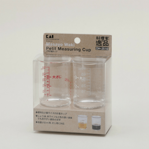 Kai 2-Piece Clear Measuring Cup Set - Small & Precise for Baking, Cooking, and Mixing - Perfect for Kitchen, Lab, and DIY Projects