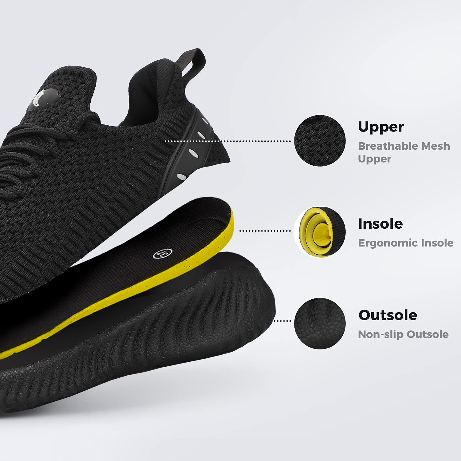 Rospick Women's Comfortable Walking Sneakers - Lightweight Athletic Shoes for Running, Gym & Casual Wear | Perfect for Workouts, Travel & Everyday Use