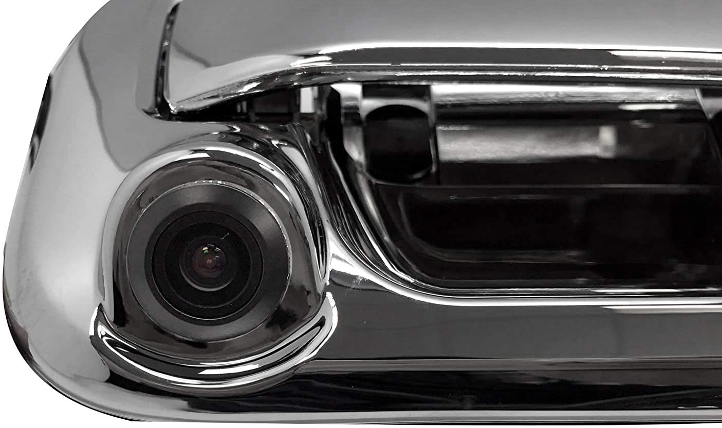 Chrome Metal Replacement Tailgate Handle with Backup Camera for Ford F150 F250 F350 F450 F550 Trucks (2005-2016) - Perfect for Off-Roading, Towing & Truck Upgrades