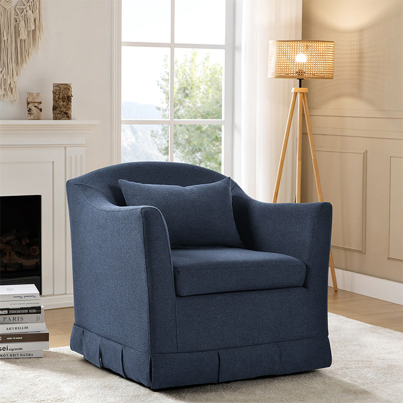Sara Armchair with Removable Slipcover & Box Pleated Skirt - Modern Living Room Accent Chair for Home, Office, or Reading Nook
