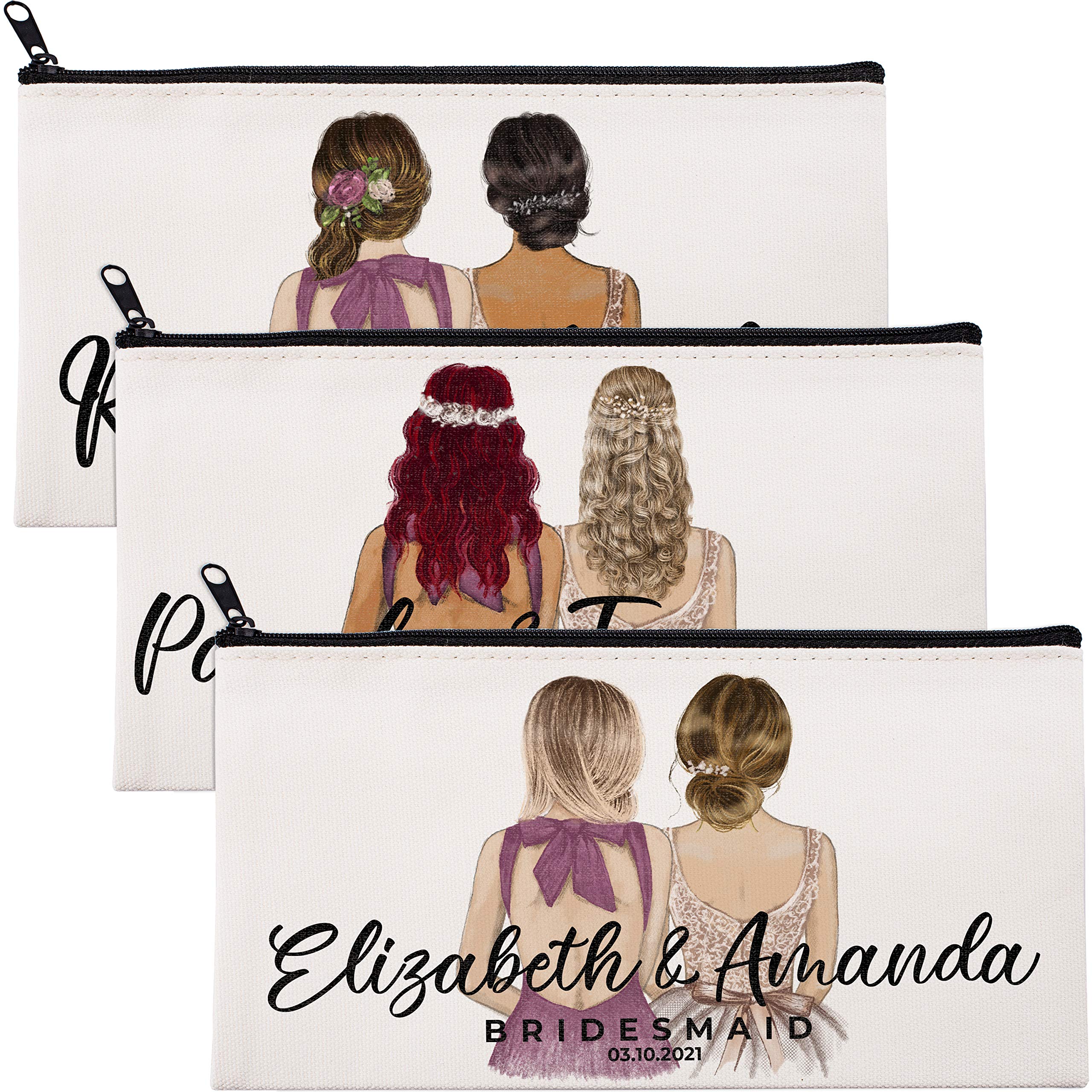 Custom Ugly Christmas Sweater Bridesmaid Cosmetic Bag - Personalized Makeup Organizer Pouch for Women | Perfect for Holiday Gifts, Bridal Party Favors & Christmas Party Accessories