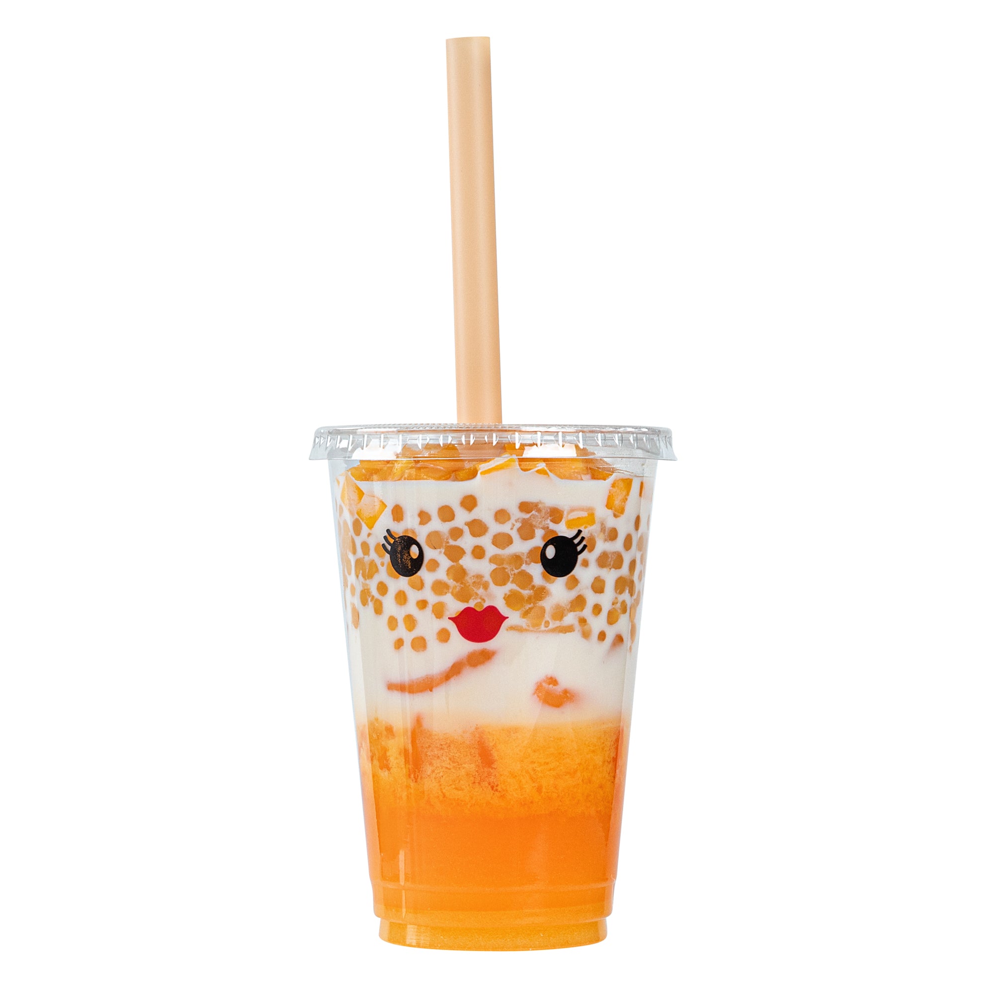 Eco-Friendly Extra Wide Orange PLA Boba Straws - Compostable, Pointed Tip, 9