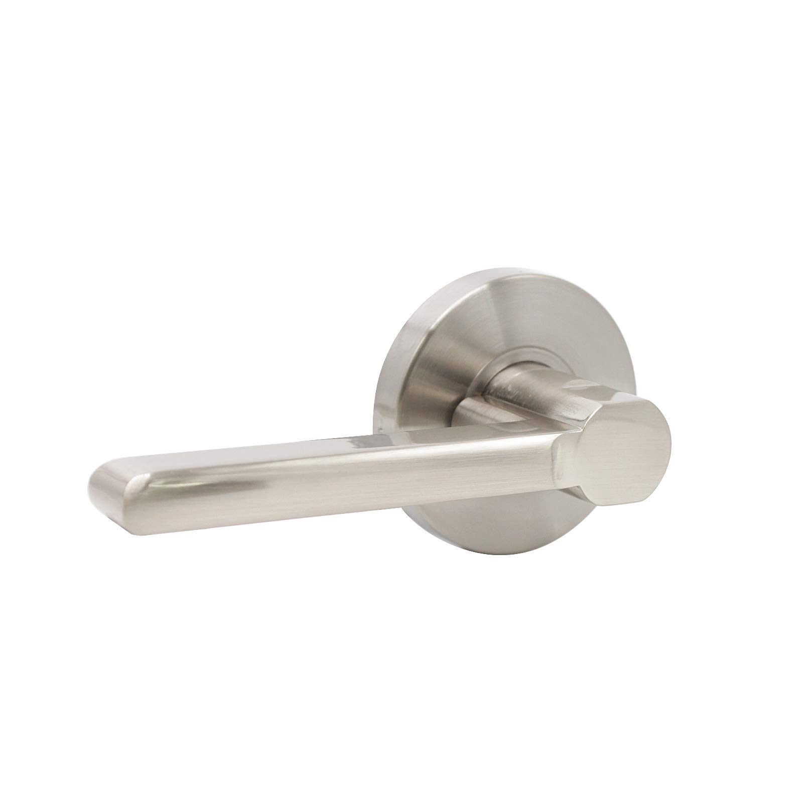 Gobrico 6 Pack Interior Door Levers - Flat Straight Style Nickel Finish Passage Door Locksets for Hallway, Closet & Bedroom - Easy Installation for Home & Office Use
