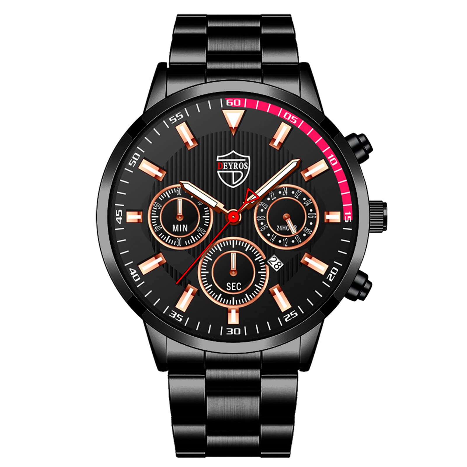 Men's Stainless Steel Analog Quartz Watch - Business & Casual for Everyday Wear