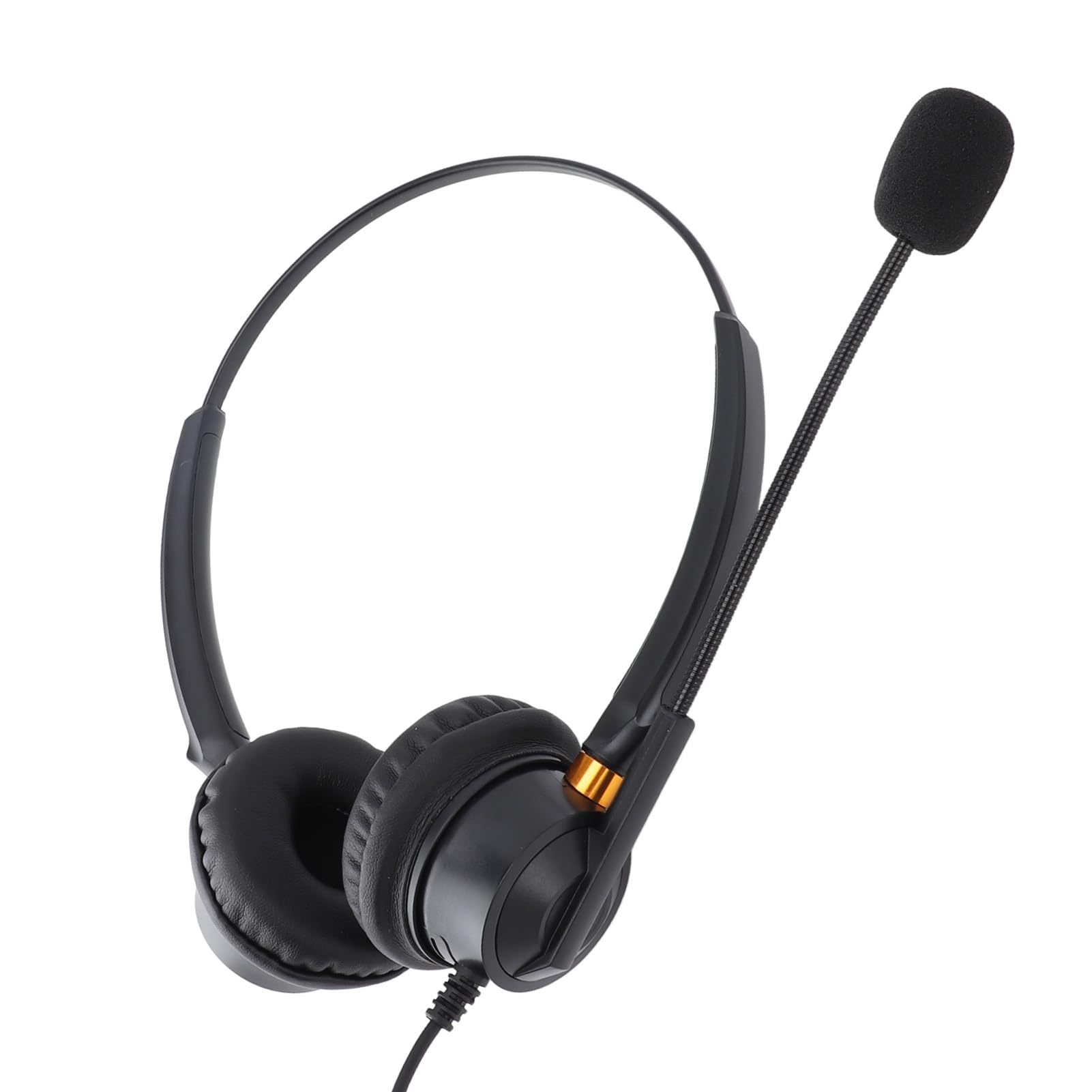 Noise Canceling Call Center Headset with Dual Ear Speaker - Adjustable Volume, Multiple Interfaces for Office Telephone & Computer Use - Comfortable for Long Hours, Ideal for Customer Service & Remote Work