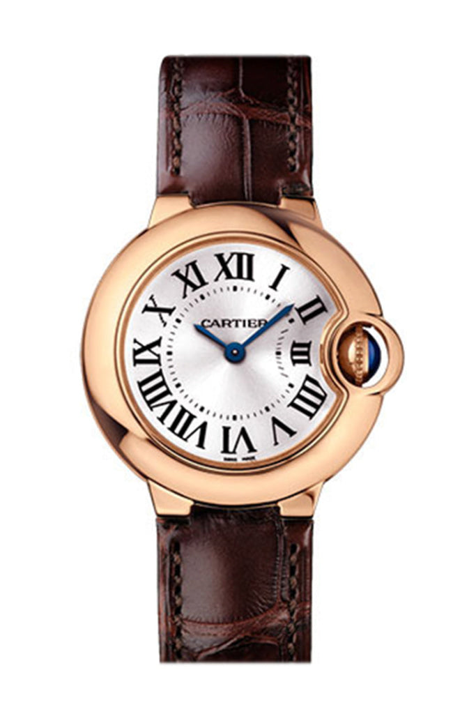 Cartier Ballon Bleu 28MM Women's Watch - 18K Rose Gold Case, Silver Dial, Swiss Luxury Timepiece WGBB0007 - Perfect for Formal Events, Business Meetings & Special Occasions