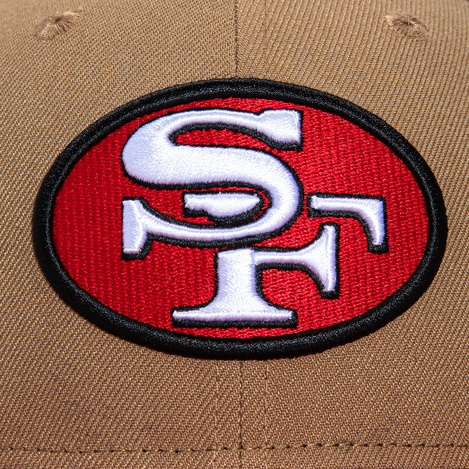 New Era 59Fifty San Francisco 49ers 1990 Super Bowl Patch Snapback Hat - Khaki & Red - Official NFL Licensed Cap for Football Fans & Collectors - Perfect for Game Day, Tailgating, and Sports Memorabilia Display