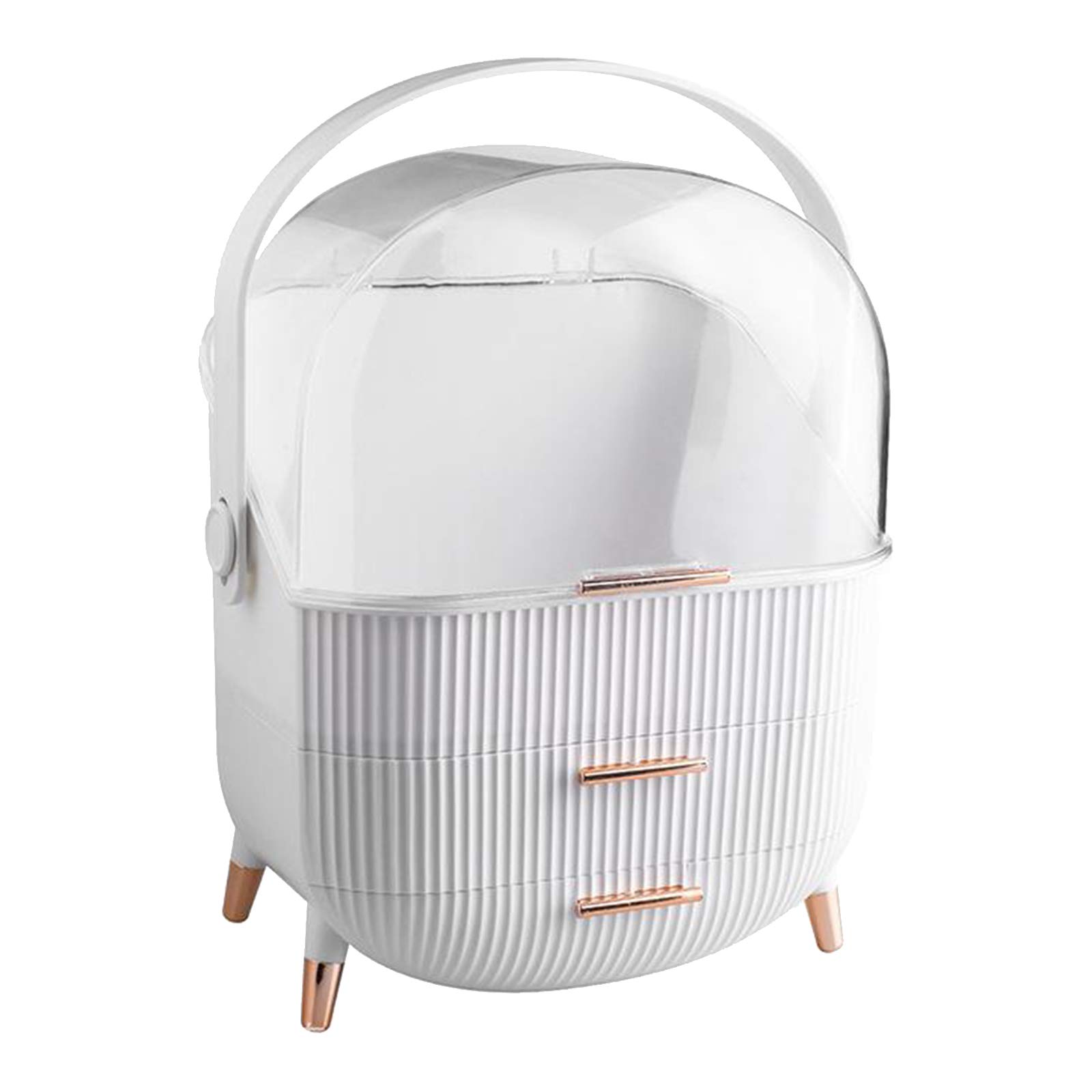 Losa Portable Makeup Case - Multifunctional Travel Cosmetic Organizer Box with Clear Compartments (White) | Perfect for Travel, Home Storage & Professional Makeup Artists