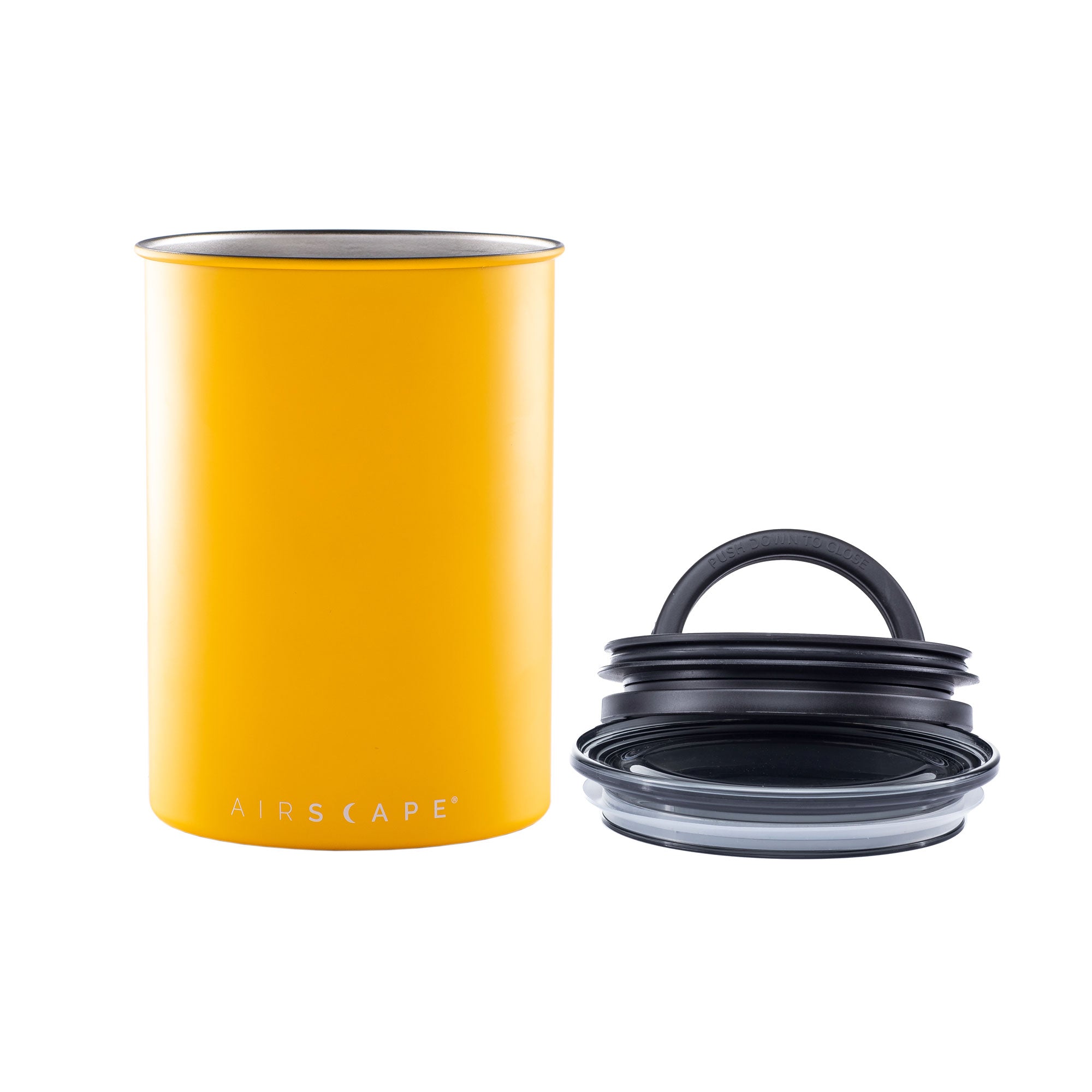 Airscape Medium 1 lb Airtight Stainless Steel Food Storage Canister - Matte Yellow for Coffee, Tea, Flour & Dry Goods - Perfect for Kitchen Pantry Organization & Freshness Preservation