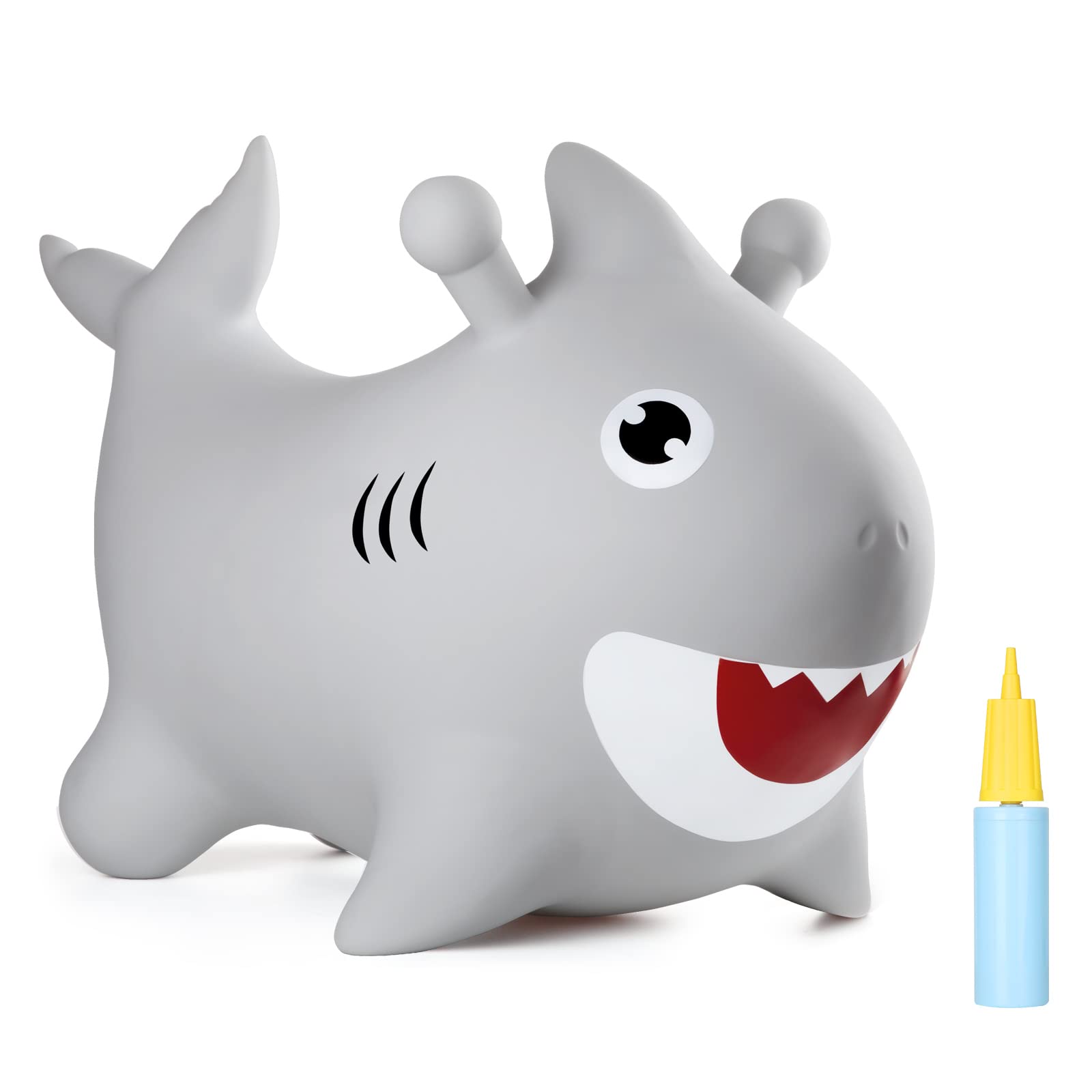Inflatable Shark Hopper Ball - Bouncy Ride-On Toy for Toddlers Ages 2-4 | Indoor & Outdoor Jumping Fun | Perfect Birthday Gift for Boys & Girls | Great for Playrooms, Backyards & Birthday Parties