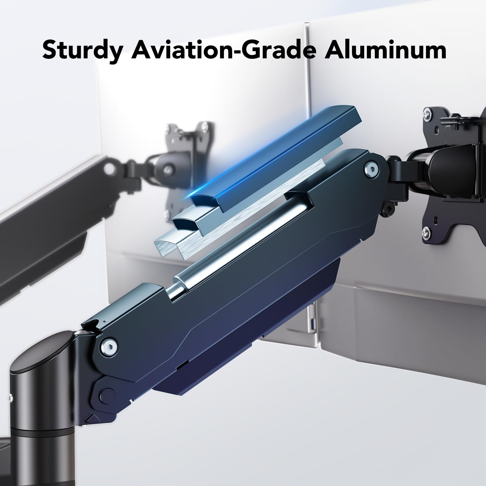 HUANUO Dual Monitor and Laptop Stand - Adjustable Spring Arm Mount for 32