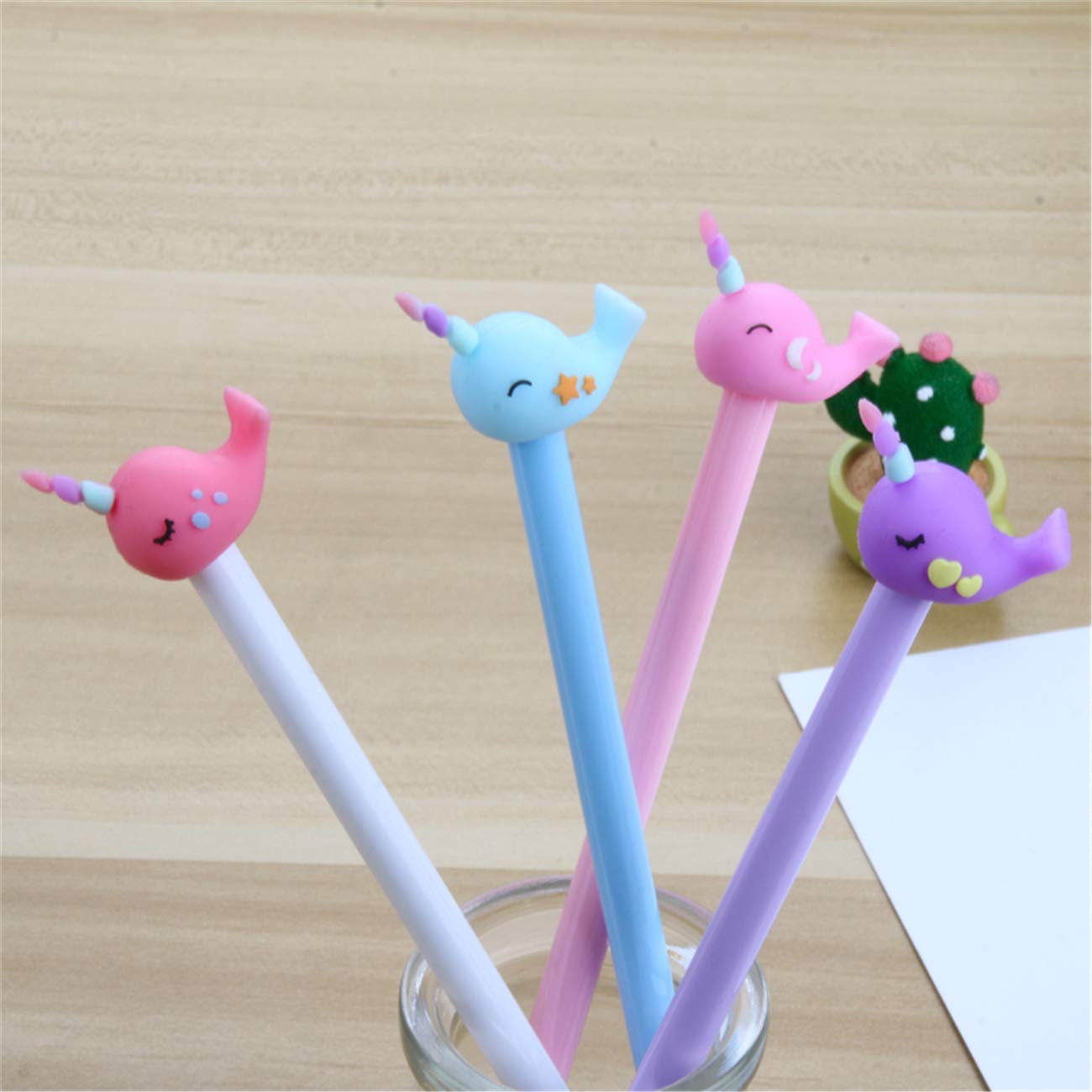 Unicorn & Whale Shaped Rollerball Pens - 6 Pack Gel Ink Ballpoint Pens for Smooth Writing - Perfect for School, Office, Business & Gift Giving - Fun Stationery for Kids & Adults