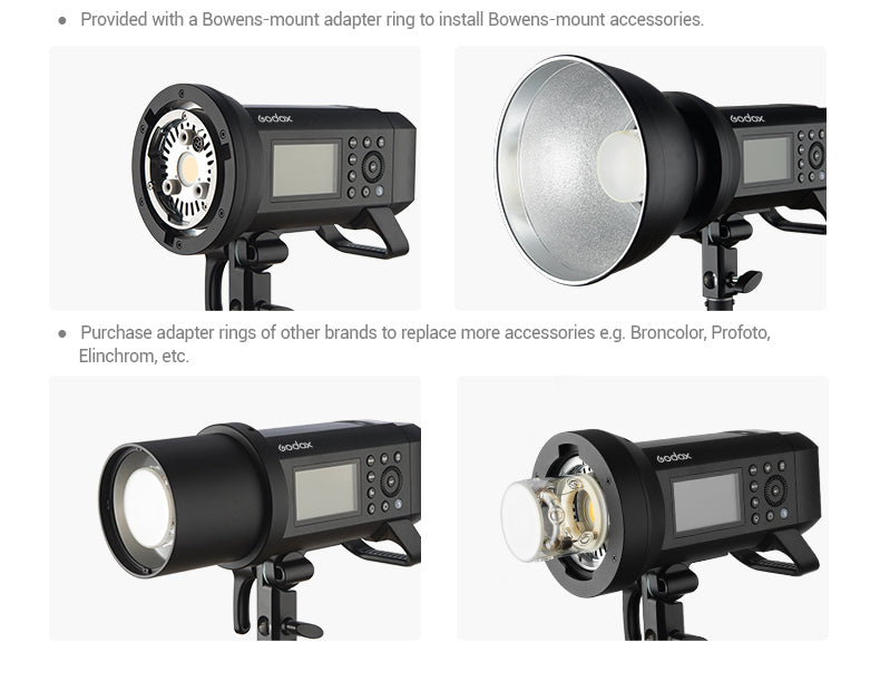 Godox AD400 Pro Witstro All-in-One Outdoor Flash | 400Ws Monolight Strobe with LED Modeling Light | Perfect for Portrait, Wedding, and Studio Photography | Durable & Portable for Outdoor Shoots