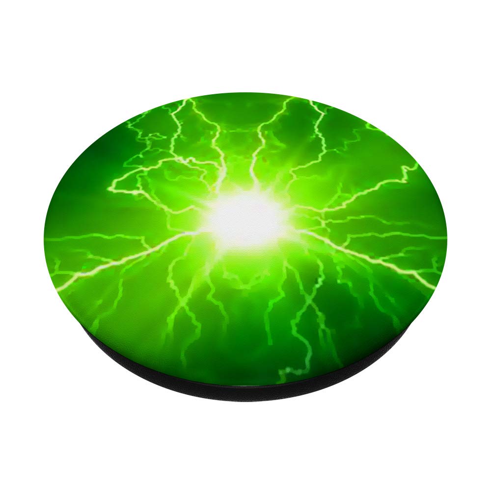 Crazy Lime Green Lightning Bolt Design PopSockets PopGrip - Swappable Phone & Tablet Grip for Secure Hold - Perfect for Night Use, Gaming, and Everyday Phone Protection