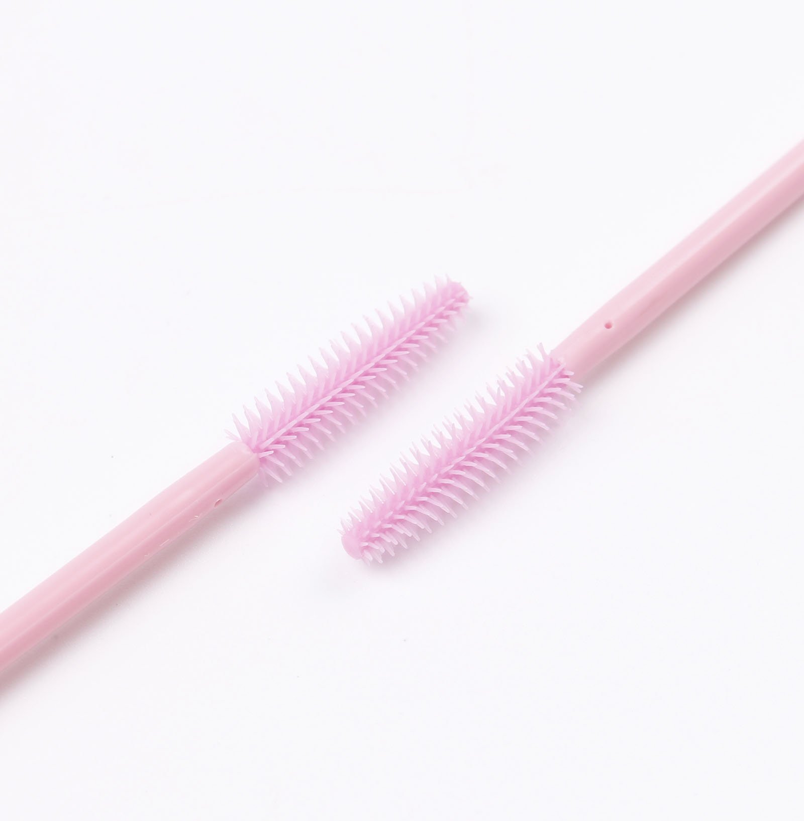 Disposable Silicone Eyelash Mascara Brushes - Pack of 100, Tower Shape-8 Eyebrow & Eyelash Applicator Wands, Pink Makeup Tool Kit | Perfect for Professional Salons, Home Makeup & Travel Beauty Essentials